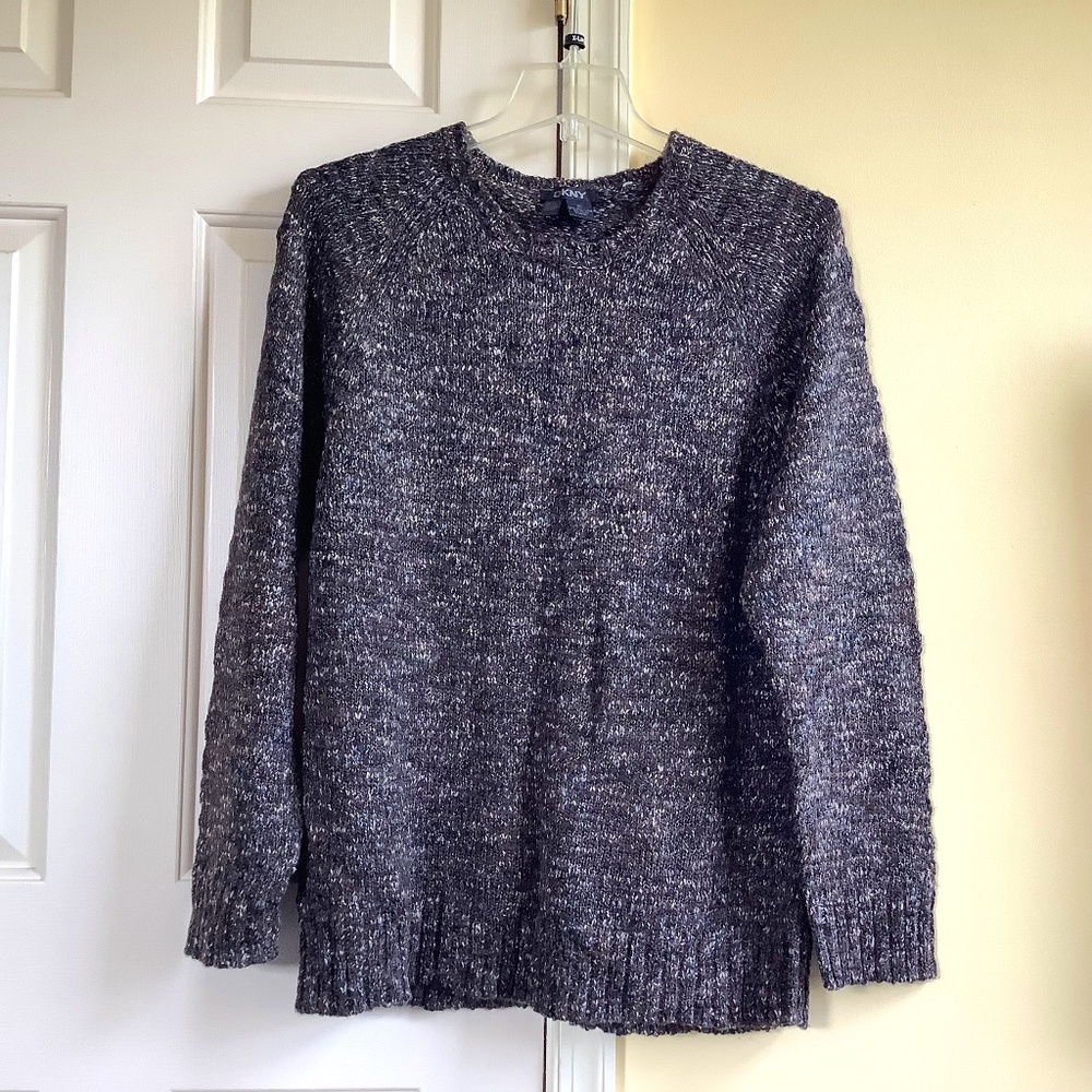 DKNY Crew Neck Wool Blend Sweater Brown Multi Size XL